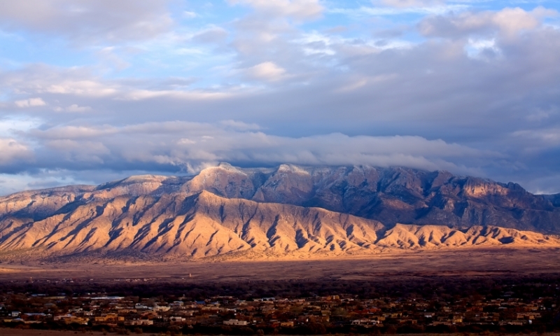 The Sandia Mountain Range east of Albuquerque